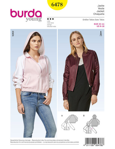 Patrón de chaqueta - Burda 6478