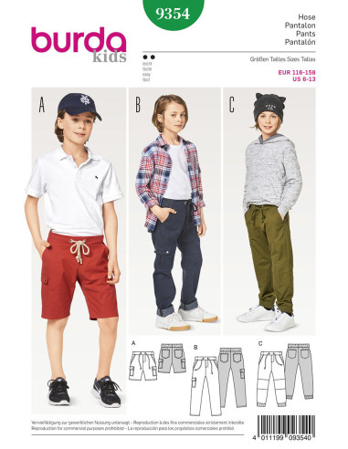 Patrón de pantalón - Burda 9354