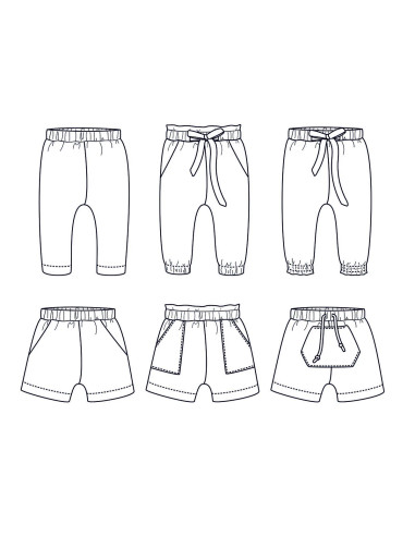 Patron de pantalon et short bébé New-York - Ikatee