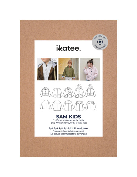 Patrón de parka, abrigo y chaqueta mixta Sam Kids - Ikatee