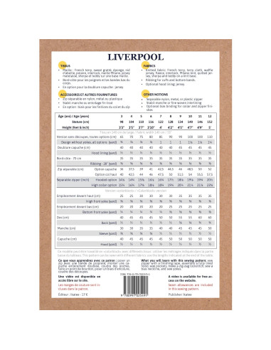Patrón de sudadera con cremallera unisex Liverpool - Ikatee
