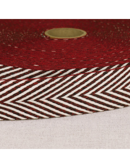 Correa tejida en espiga - Burdeos
