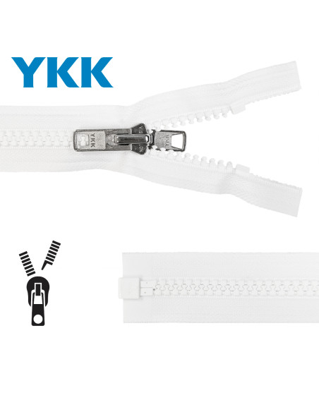 Cierre separable sintético de malla gruesa YKK - Blanco