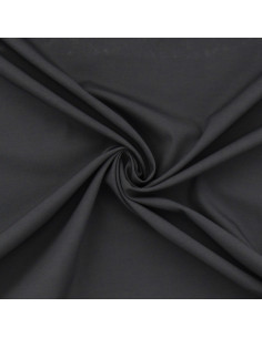 Tejido popelina de algodón elástico - Gris antracita