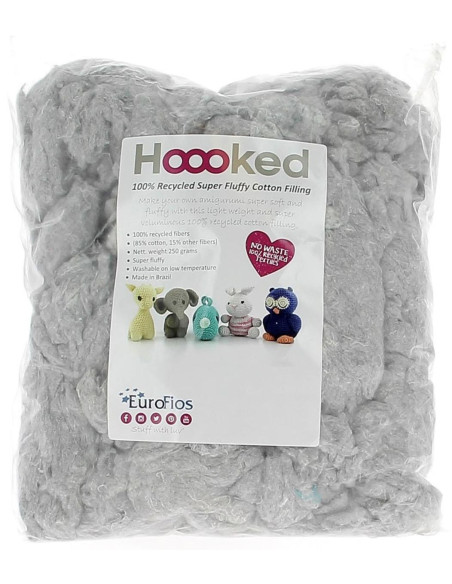 Fibra de relleno Hoooked 250 g - Gris nube