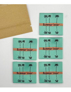 Lote de 5 etiquetas tejidas para coser Summer love 2