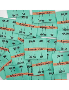 Lote de 5 etiquetas tejidas para coser Summer love