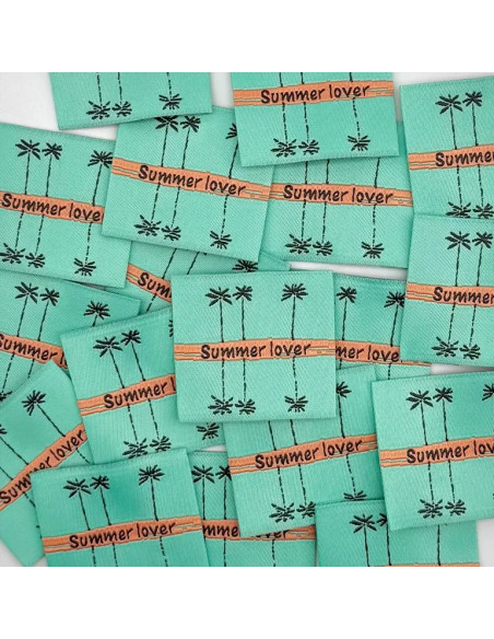 Lote de 5 etiquetas tejidas para coser Summer love