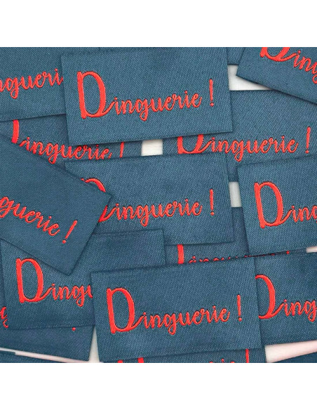 Lote de 5 etiquetas tejidas para coser Dinguerie