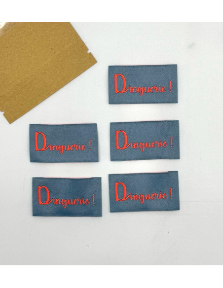Lote de 5 etiquetas tejidas para coser Dinguerie