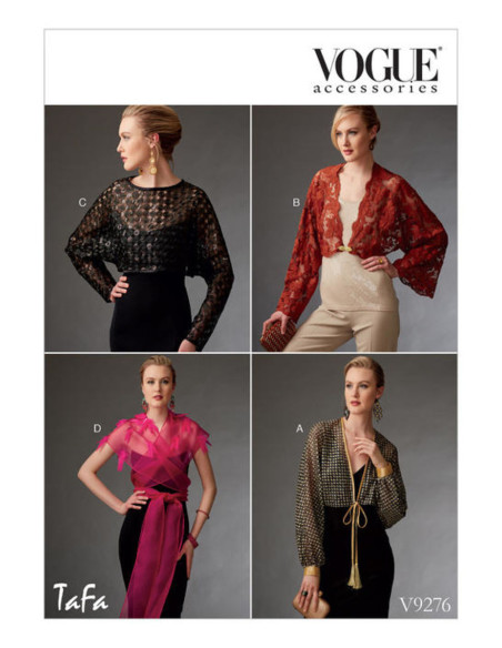 Patrón de boleros y mini capa - Vogue 9276