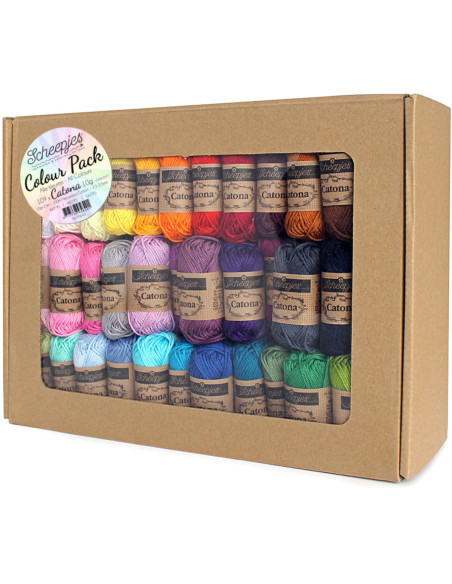 Caja de 109 mini ovillos Scheepjes Catona Colour Pack