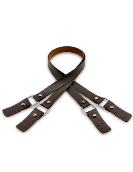Correas de bolso con hebillas de imitación - Marrón