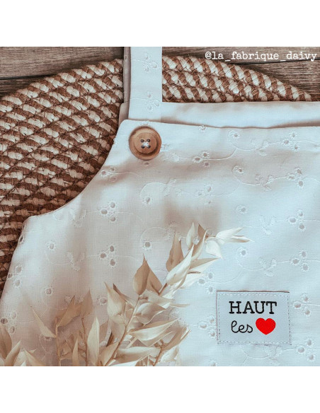 Lot de 5 étiquettes tissées - Haut les coeurs