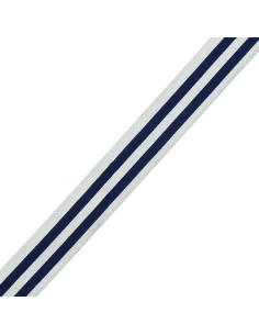 Galones de rayas metálicas - Azul marino y plata 2