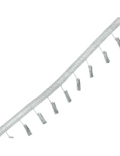 Galón pompones lurex - Plata 2