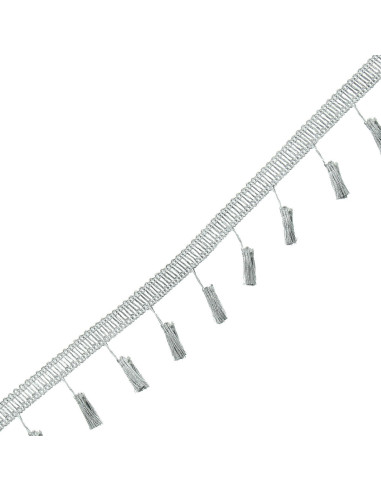 Galón pompones lurex - Plata