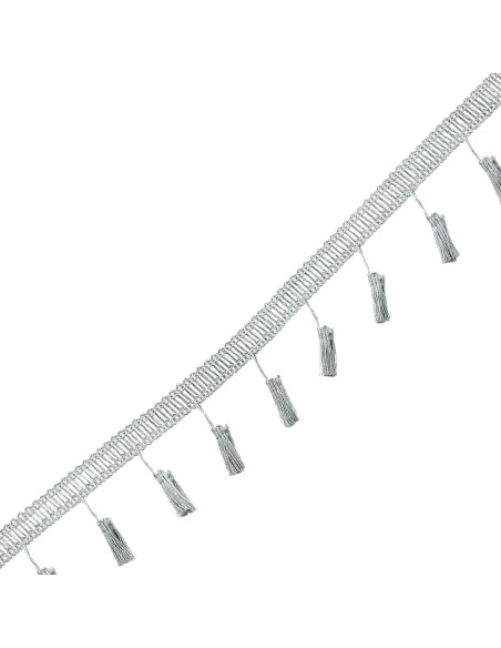 Galón pompones lurex - Plata