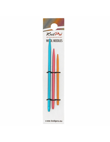 Agujas de lana de aluminio con lazo de nailon