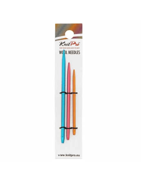 Agujas de lana de aluminio con lazo de nailon