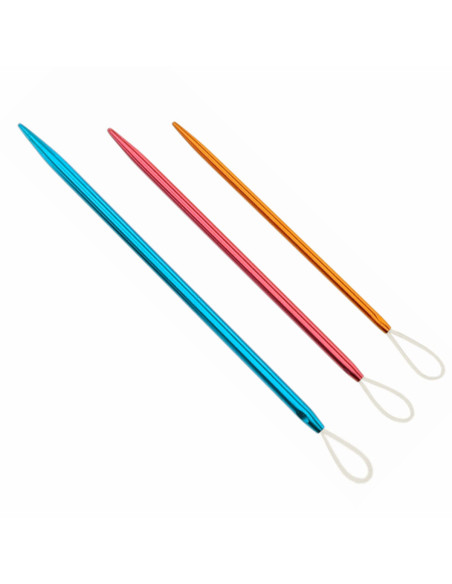 Agujas de lana de aluminio con lazo de nailon