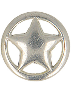 Botón estrella de metal - Plata
