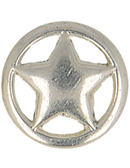 Botón estrella de metal - Plata