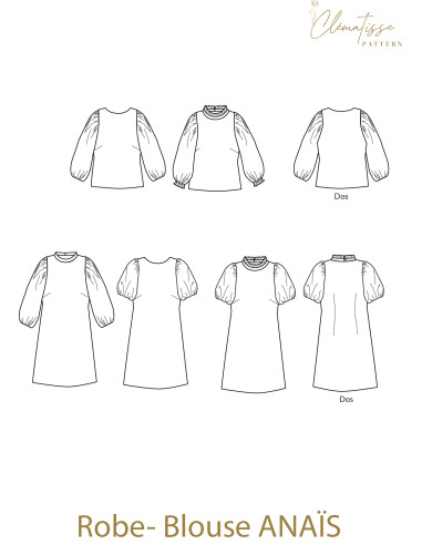 Patron de blouse-robe Anaïs - Clématisse Pattern