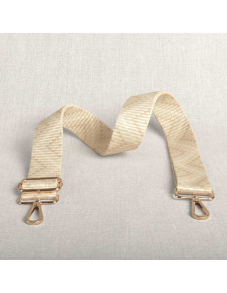 Correa de bolso zig zag con mosquetones - Marfil