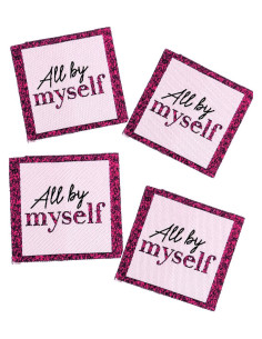 Juego de 4 etiquetas para coser - All by myself