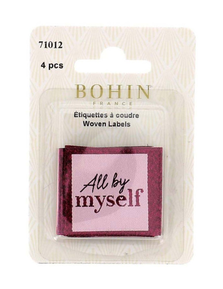 Juego de 4 etiquetas para coser - All by myself