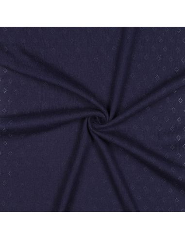Tejido de punto jersey calado - Azul marino