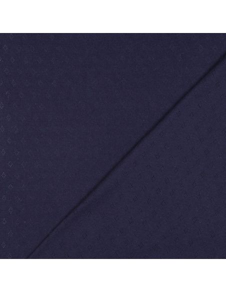 Tejido de punto jersey calado - Azul marino