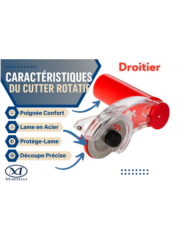 Cortador rotativo ergonómico Martelli de 45 mm