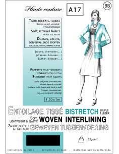Entretela tejida bistretch termoadhesiva negra 1,0 x 1,5 m - Tejidos delicados