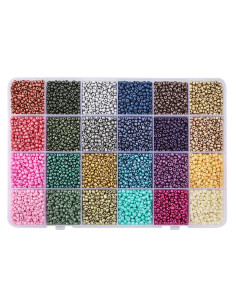 Caja de 12000 cuentas de rocalla metálica de 3 mm