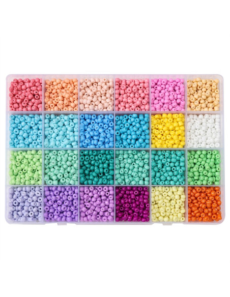 Caja de 3600 cuentas de vidrio de 4 mm