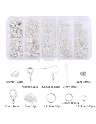 Kit de 710 piezas para creación de joyas - Plata