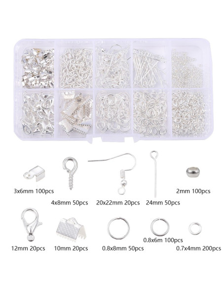 Kit de 710 piezas para creación de joyas - Plata