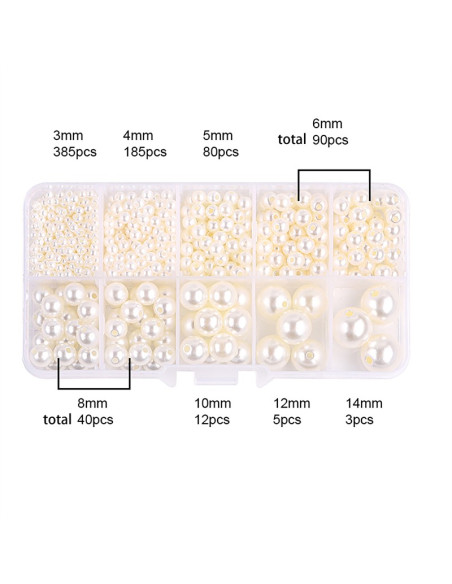 Caja de 800 perlas nacaradas - Marfil