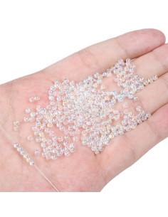 Bolsa de 50 perlas de cristal de 2 mm