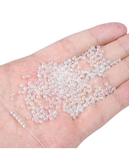 Bolsa de 50 perlas de cristal de 2 mm