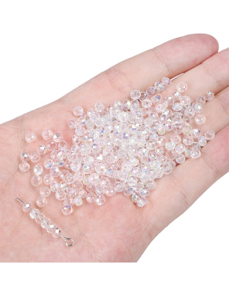 Bolsa de 30 perlas de cristal de 4 x 3 mm