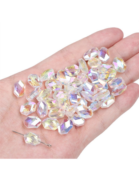 Bolsa de 5 perlas de cristal diamante 12x8 mm