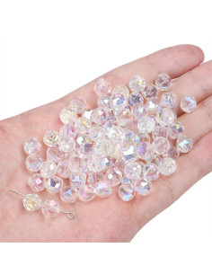 Bolsa de 10 perlas de cristal de 8 mm