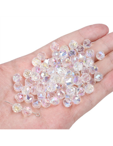 Bolsa de 10 perlas de cristal de 8 mm