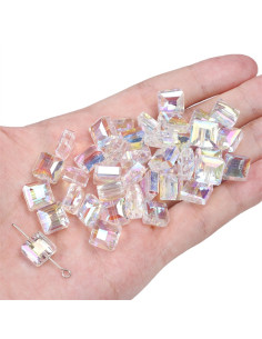 Bolsa de 5 perlas de diamante cuadrado cristal 10 mm