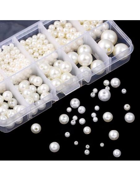 Caja de 800 perlas nacaradas - Marfil