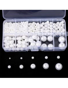 Caja de 800 perlas nacaradas - Blanco 2