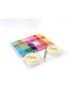Caja de cuentas de rocalla, Heishi, cordón elástico y pinza - Mezcla Tropical 2